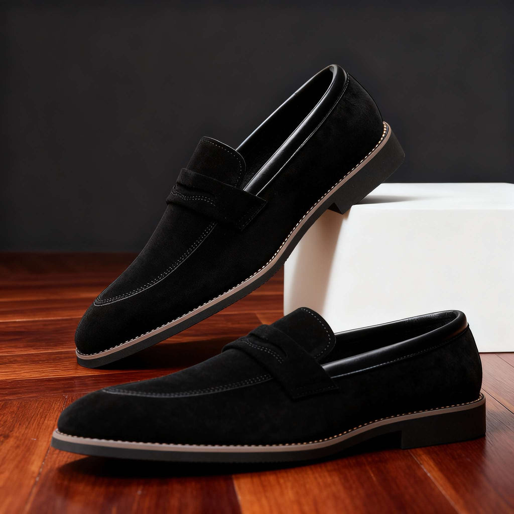 Faux Suede Penny Loafers