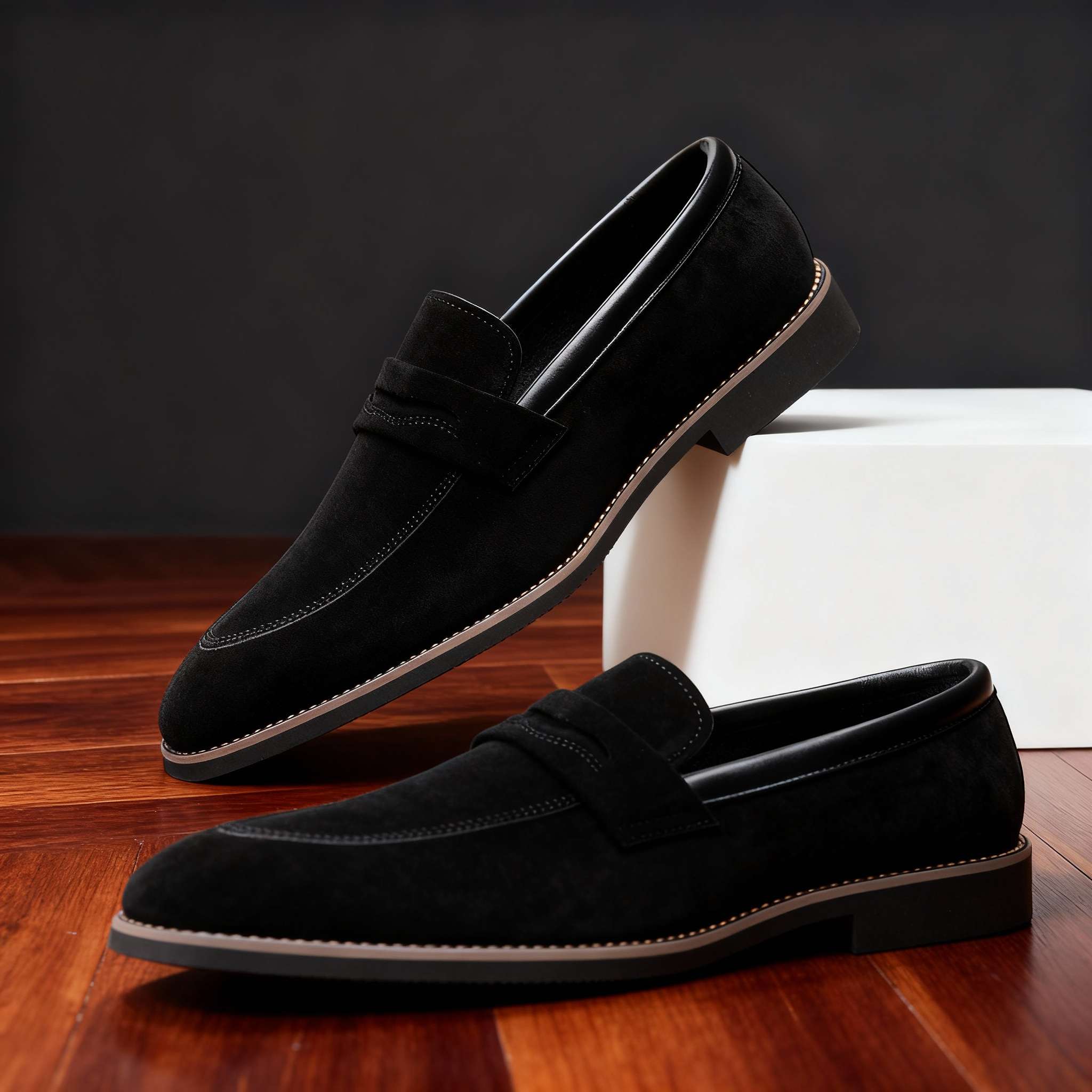 Faux Suede Penny Loafers