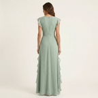 Elegant Ruffle Wrap Maxi Dress