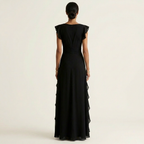 Elegant Ruffle Wrap Maxi Dress