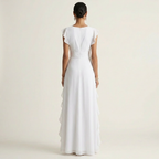 Elegant Ruffle Wrap Maxi Dress