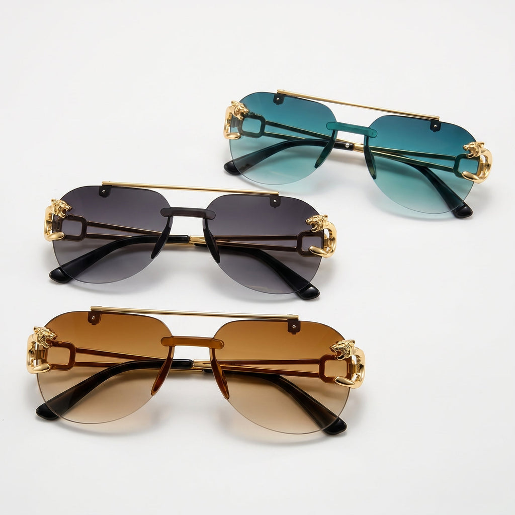 LuxePilot Rimless Pilot Sunglasses