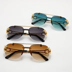 LuxePilot Rimless Pilot Sunglasses