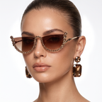 Rhinestone Rimless Sunglasses