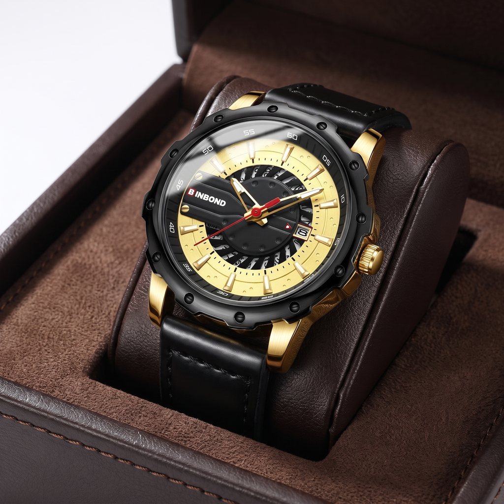Luminous Leather Strap Timepiece