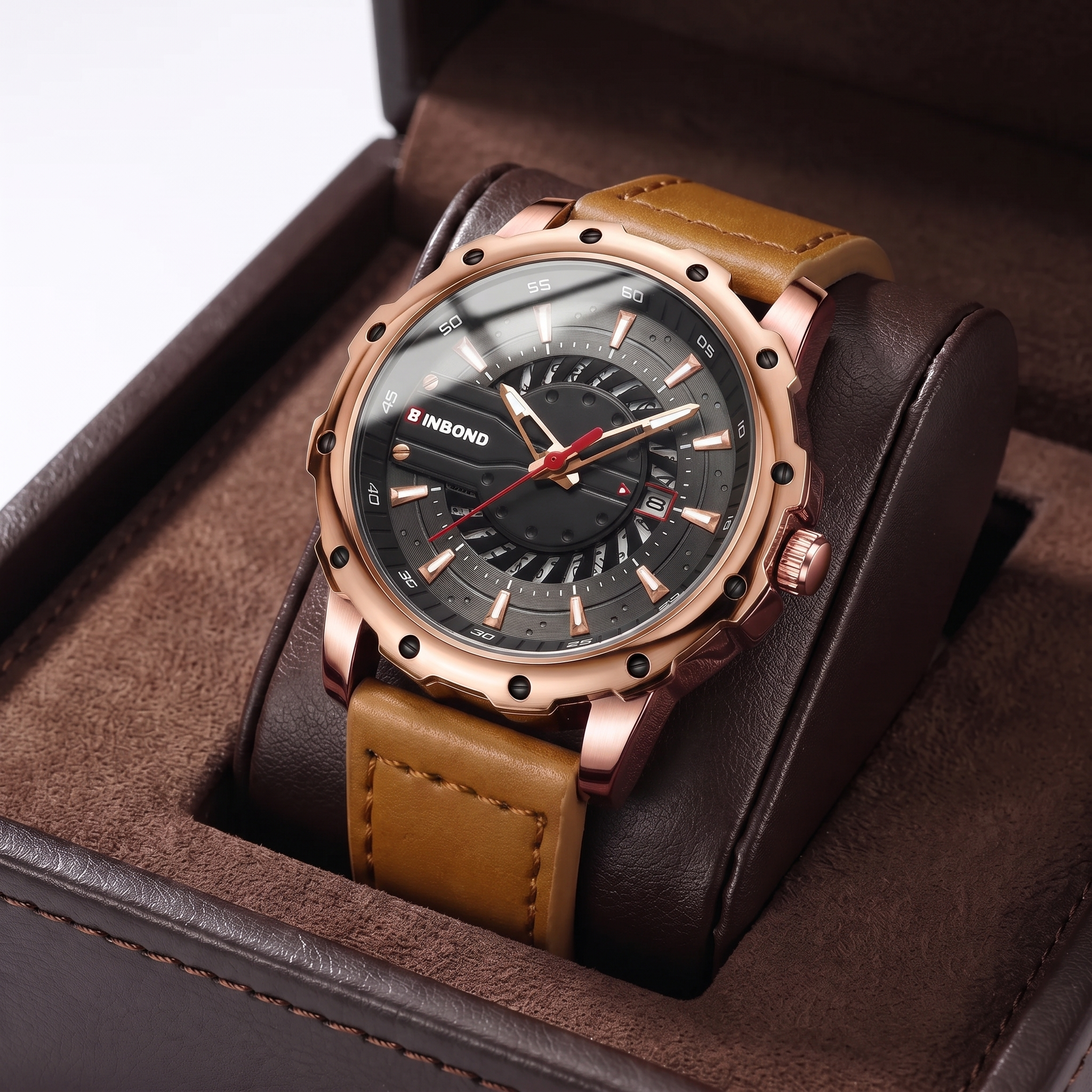 Luminous Leather Strap Timepiece