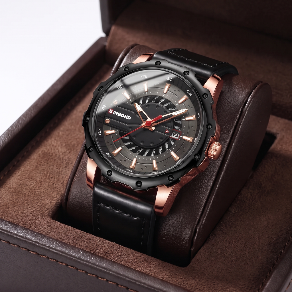 Luminous Leather Strap Timepiece