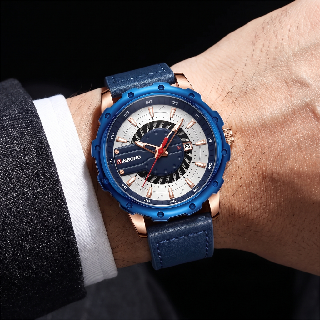 Luminous Leather Strap Timepiece