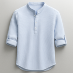 Cotton Linen Henley Shirt