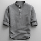 Cotton Linen Henley Shirt