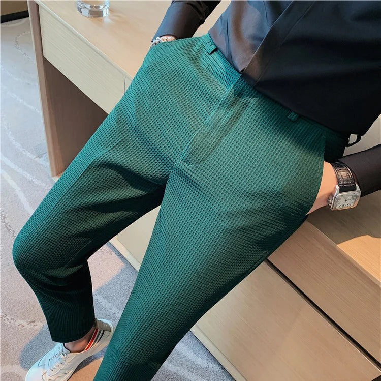 Waffle Textured Casual Pants
