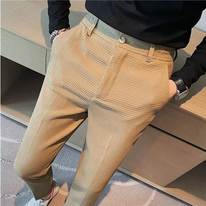 Waffle Textured Casual Pants