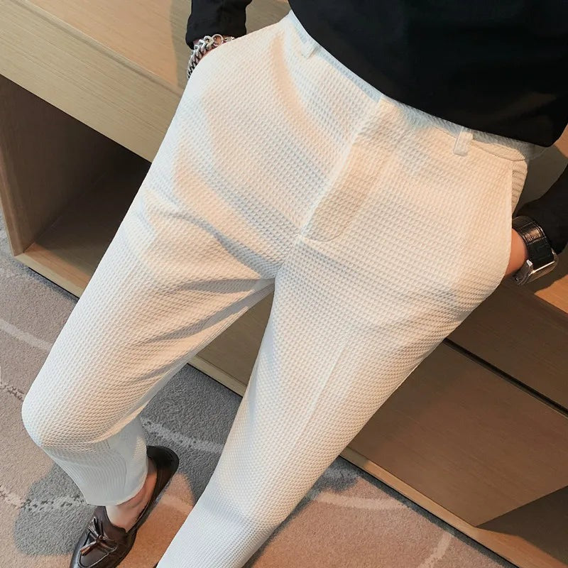 Waffle Textured Casual Pants