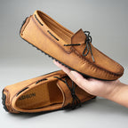 Split Leather Slip-On Loafers