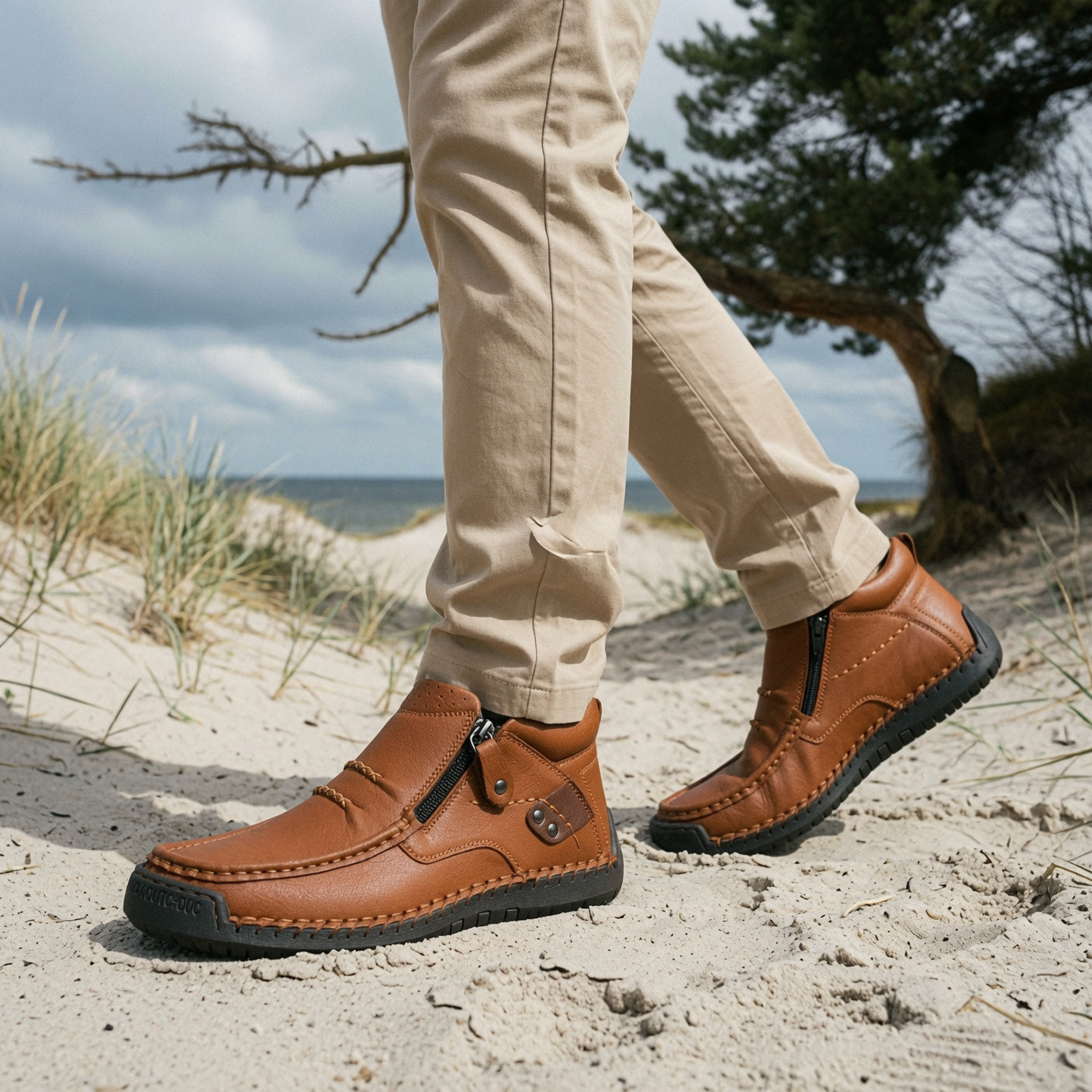 Handmade Side Zip Casual Shoes