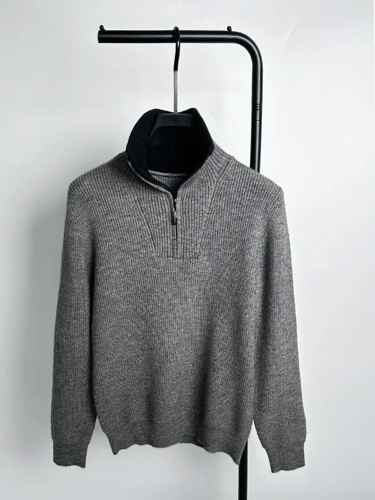 Half-Zip Knit Pullover Sweater