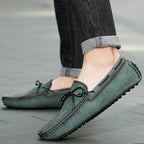 Split Leather Slip-On Loafers