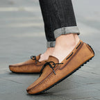 Split Leather Slip-On Loafers