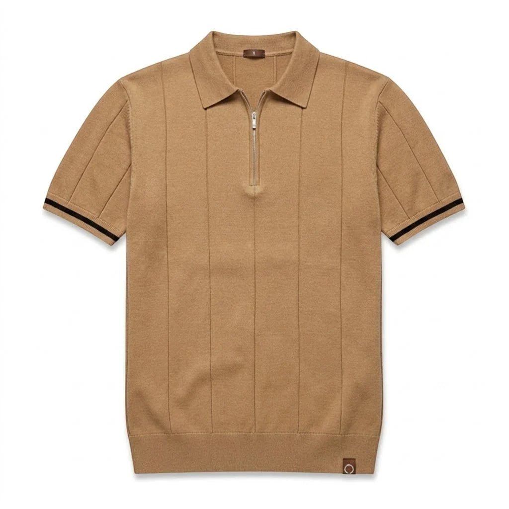 Tipped Cuff Zip Shirt