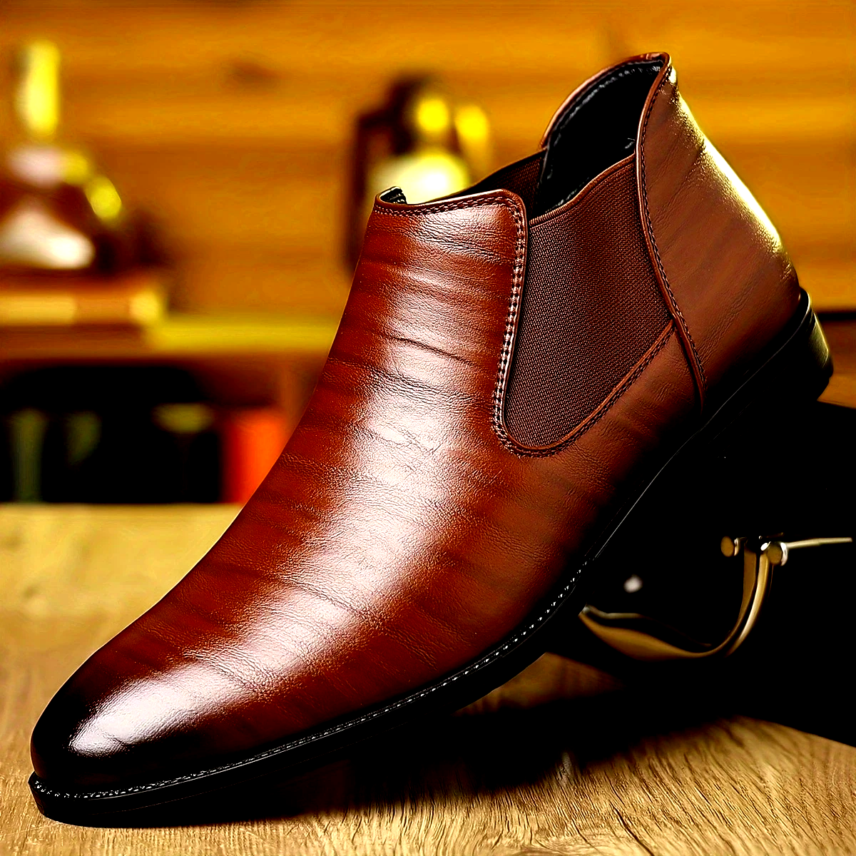Men's Patent Ankle Boots
