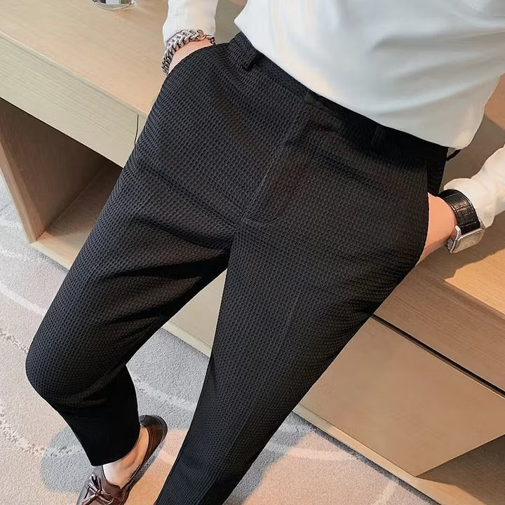 Waffle Textured Casual Pants