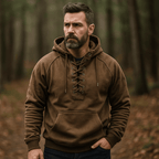 Lace-Up Hooded Sweatshirt