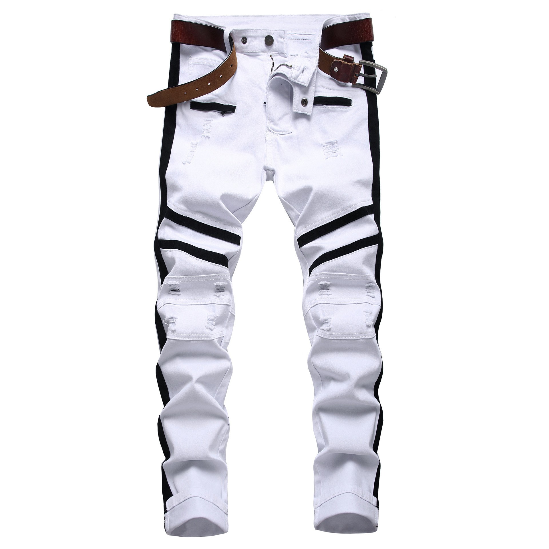 Men’s Patchwork Slim Fit Jeans