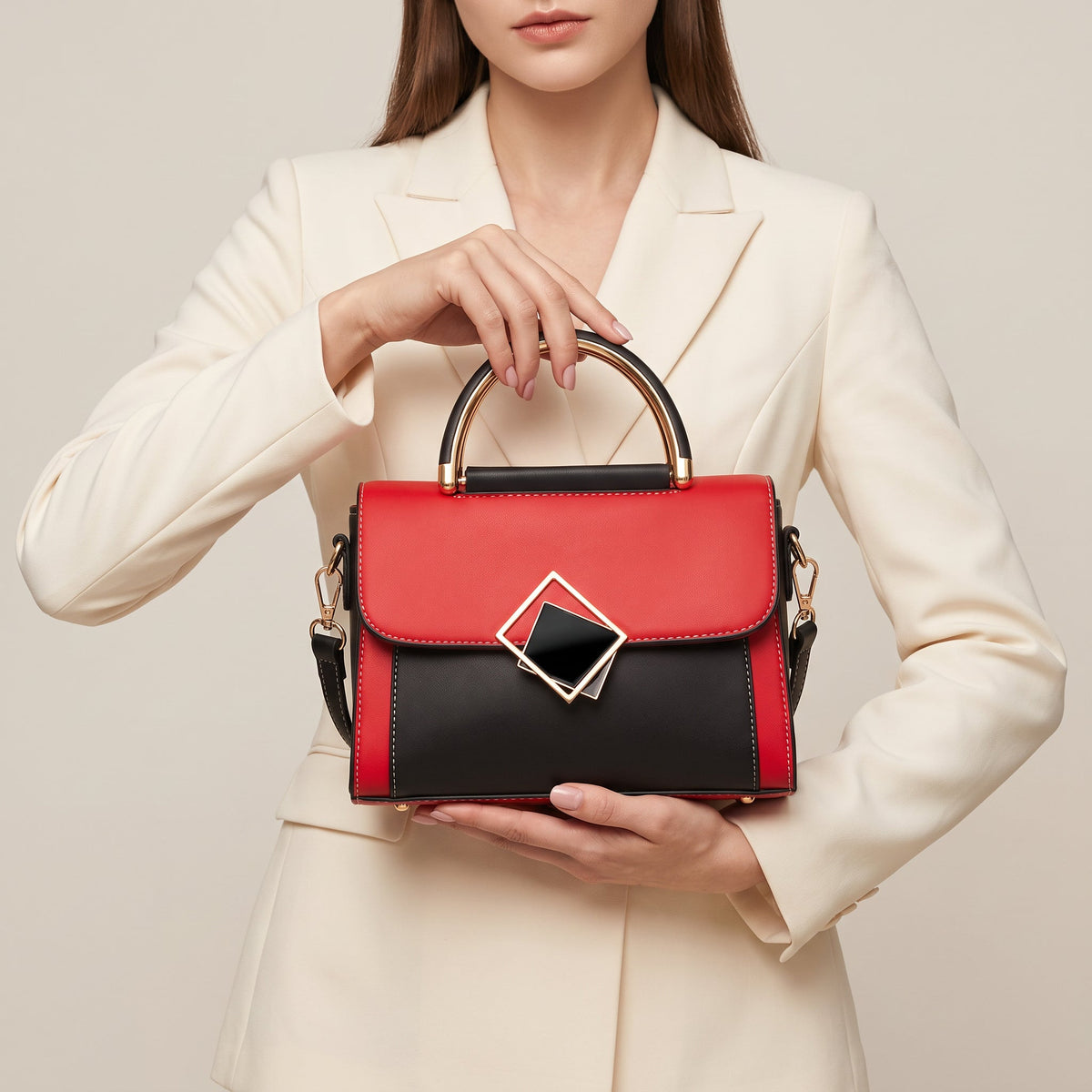 Block Crossbody Shoulder Bag