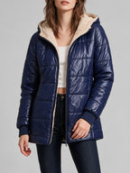 Hooded Zipper Parka Cardigan