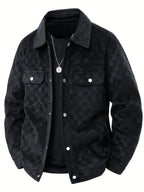 Suede Plaid Workwear Jacket