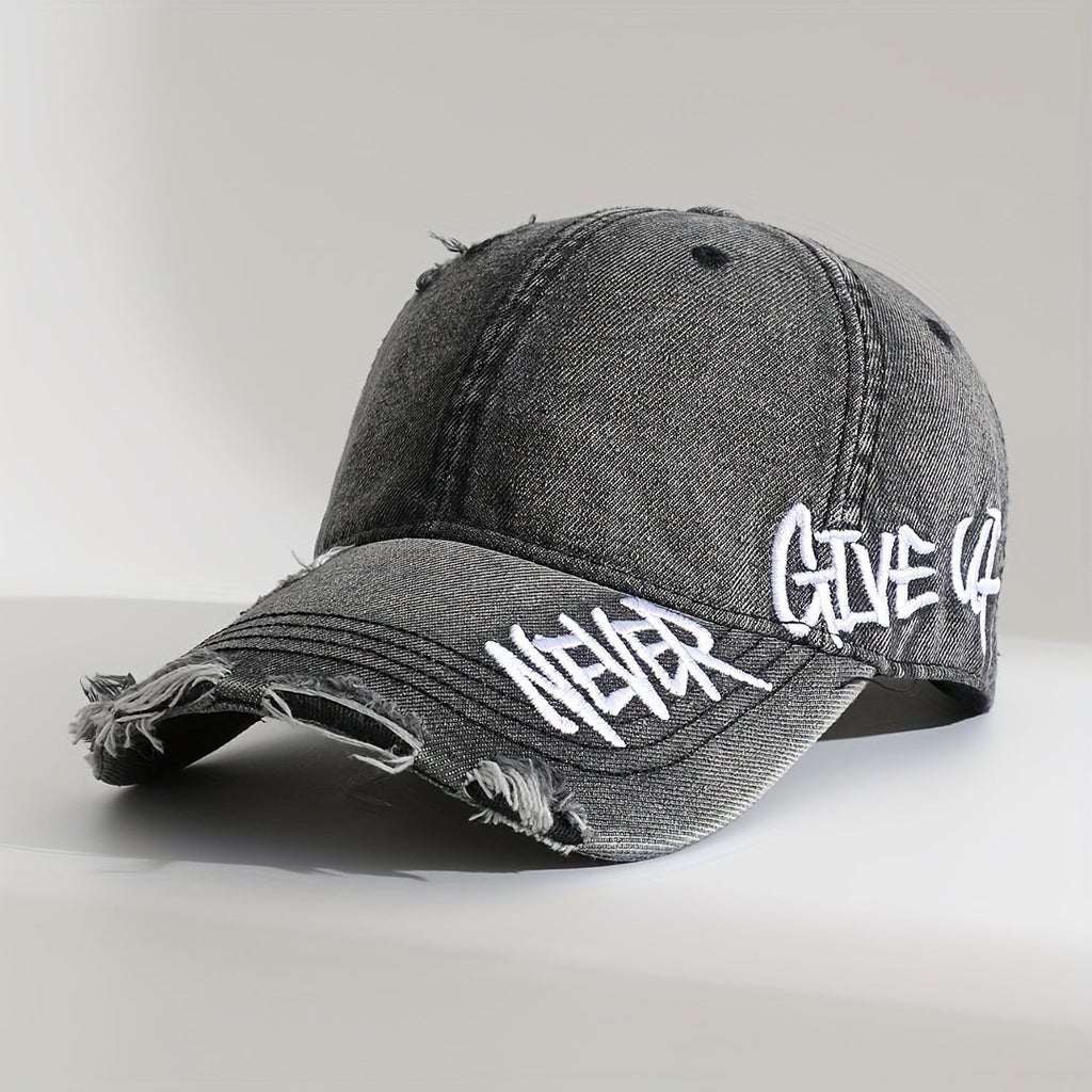 Distressed Denim Baseball Cap