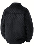 Suede Plaid Workwear Jacket