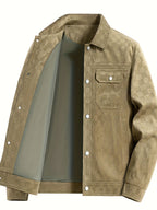 Suede Plaid Workwear Jacket