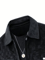 Suede Plaid Workwear Jacket