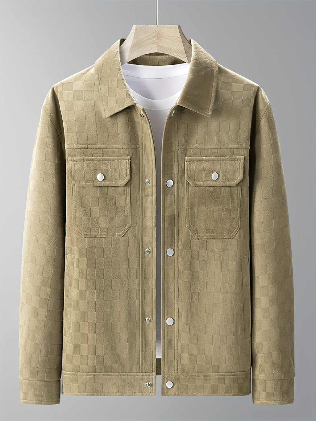 Suede Plaid Workwear Jacket