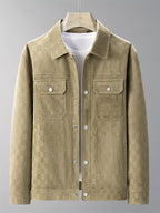 Suede Plaid Workwear Jacket