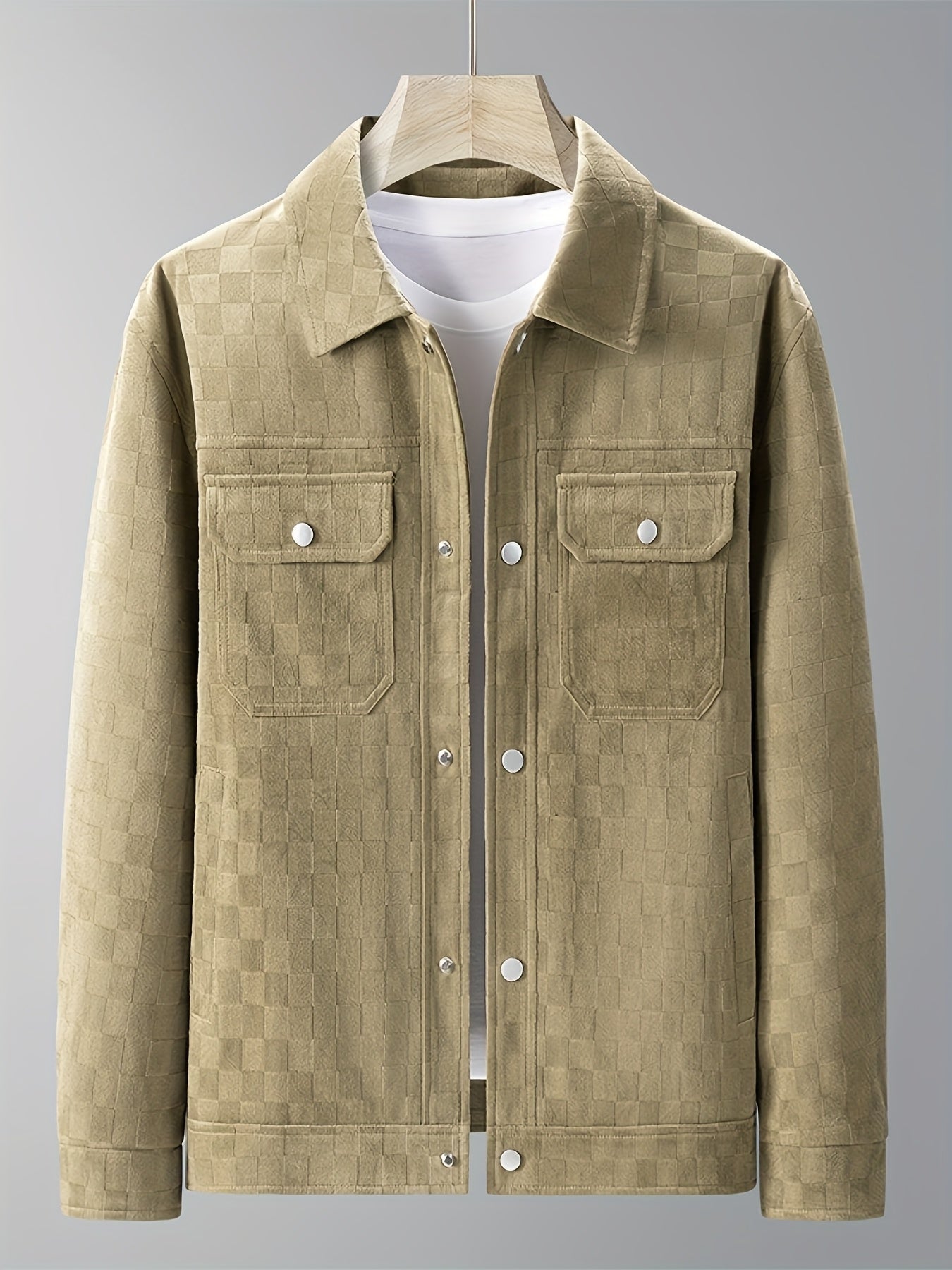 Suede Plaid Workwear Jacket