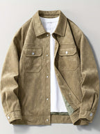 Suede Plaid Workwear Jacket