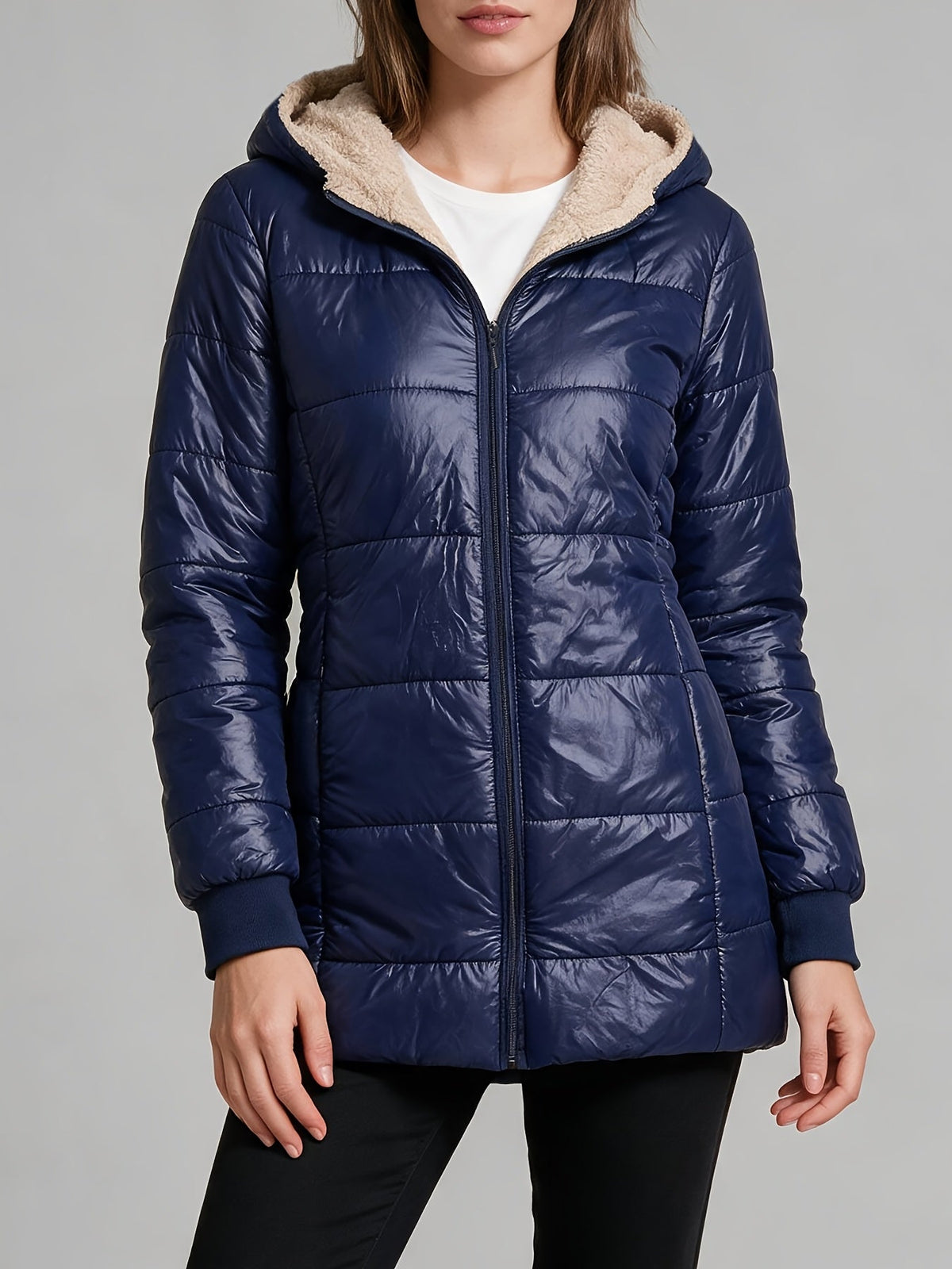 Hooded Zipper Parka Cardigan