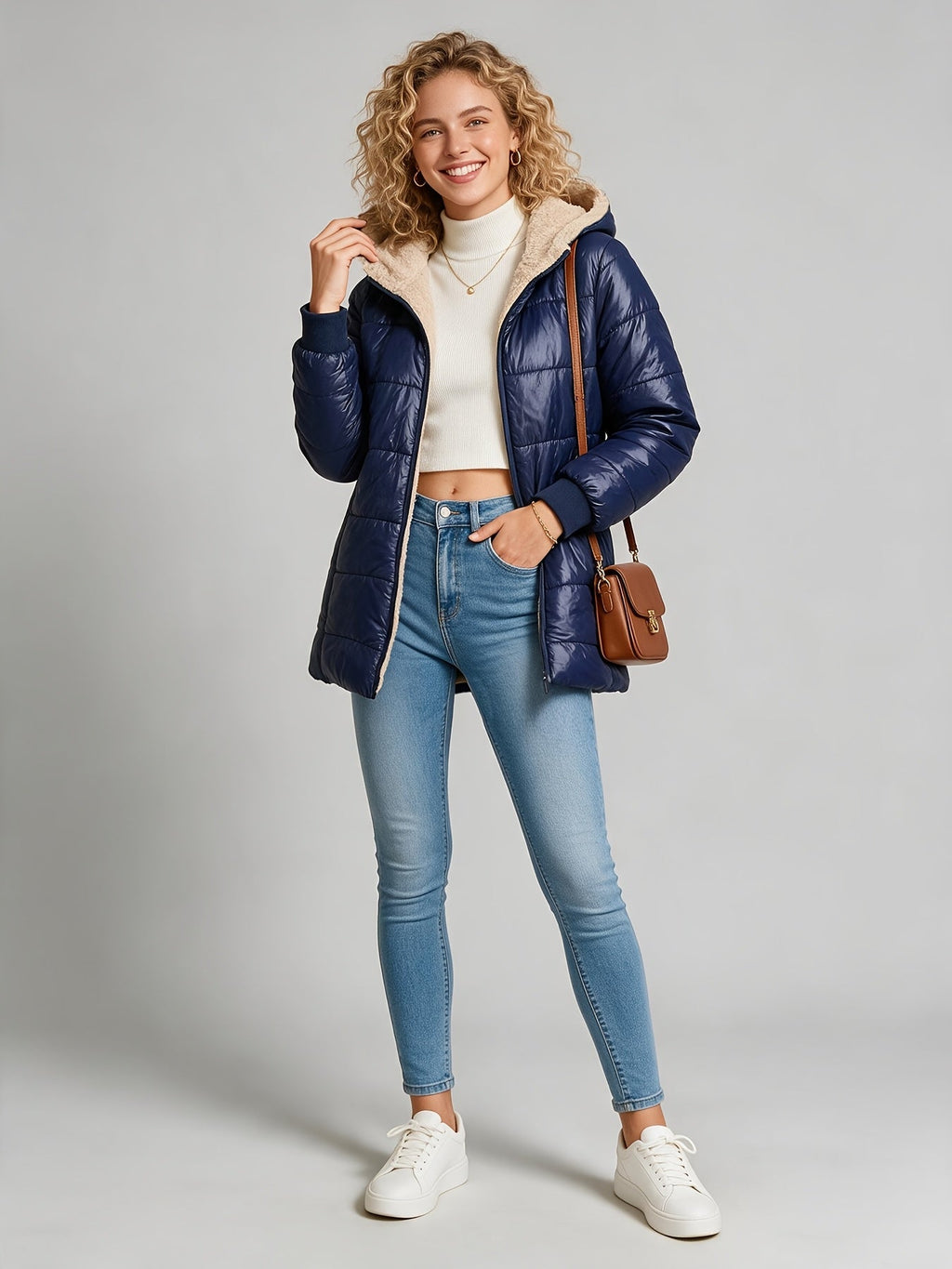 Hooded Zipper Parka Cardigan