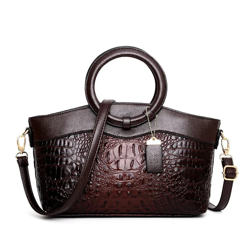 Luxury Croc-Embossed Leather Bag