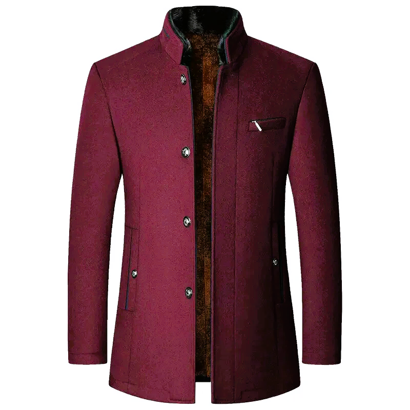 Stand Collar Woollen Coat